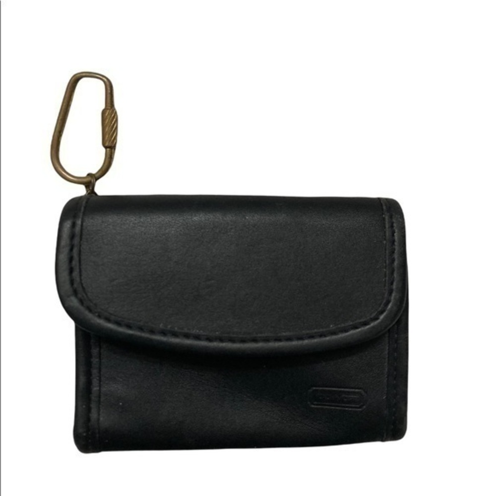 Coach vintage black leather key ring